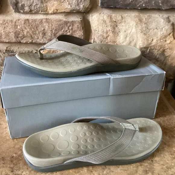 Vionic Men's Flip Flop Size 10 44Wave Webbing Green Gray - Picture 6 of 6